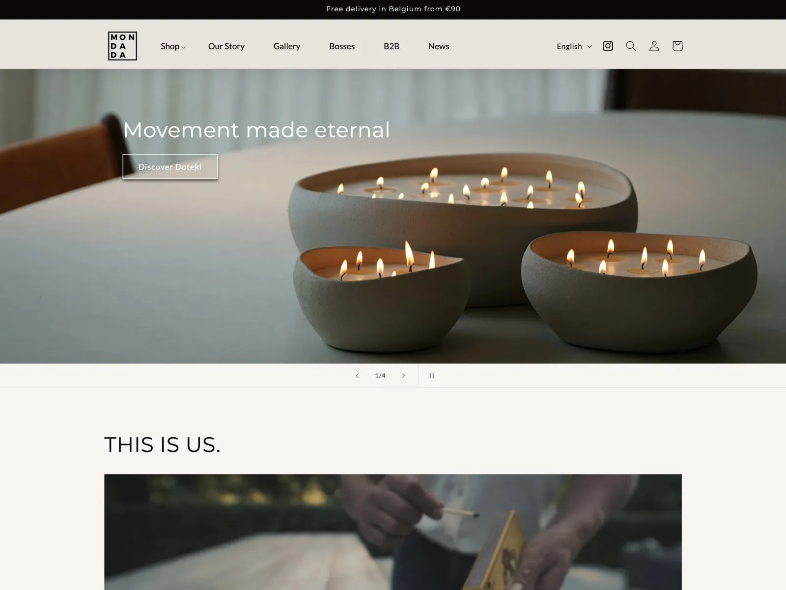 The current Mon Dada homepage