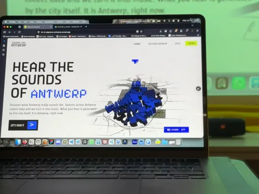 The Sounds Like Antwerp website on a laptop