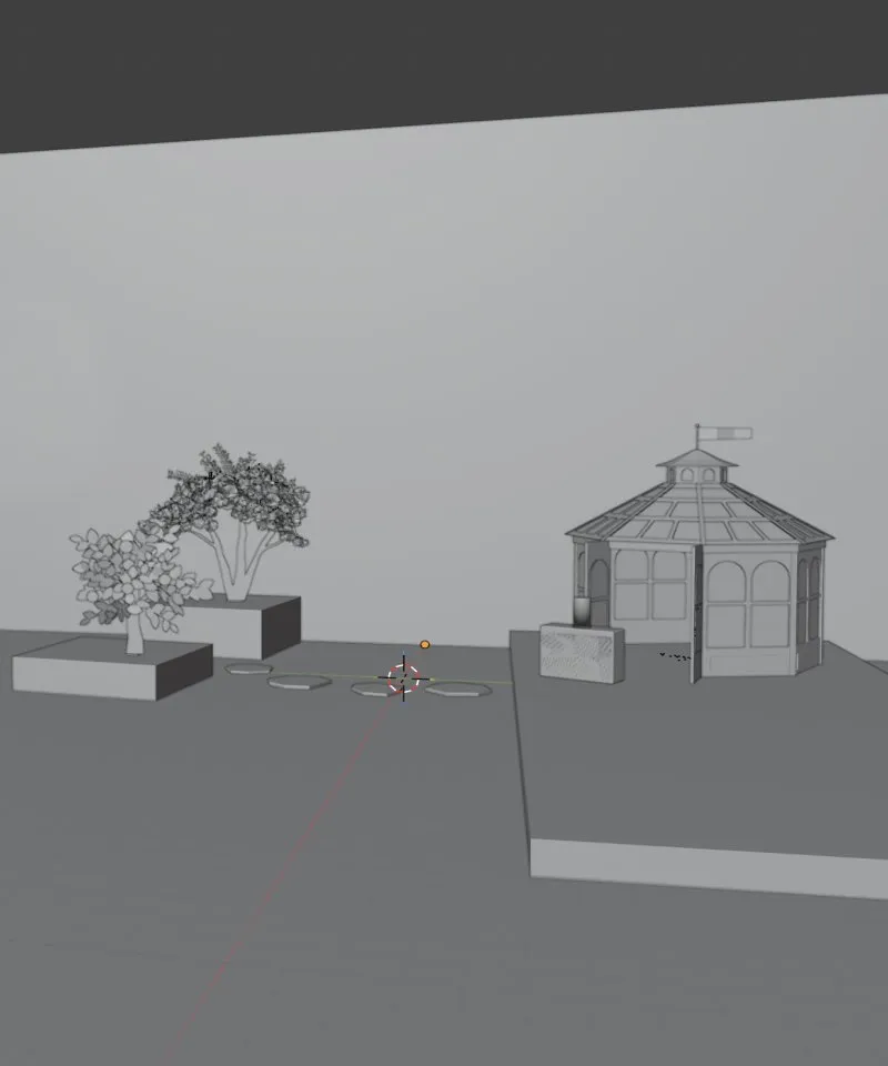 Detailed grey model of the scene
