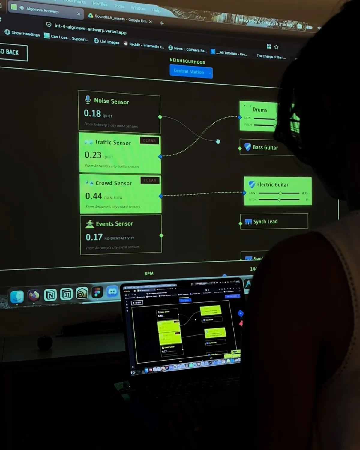 The music creator connecting sensors to instruments