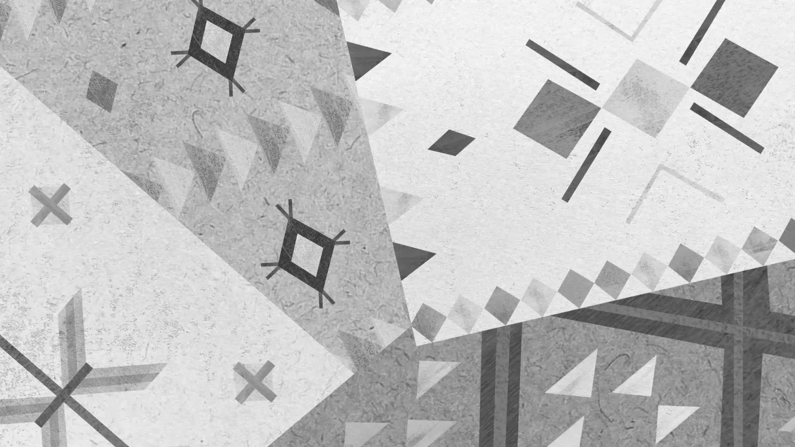 Grey rugs with geometric Amazigh motifs